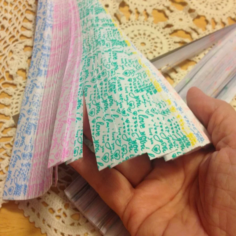 origami / quilling paper strips bundle, i love you